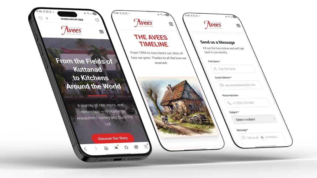 Avees website preview