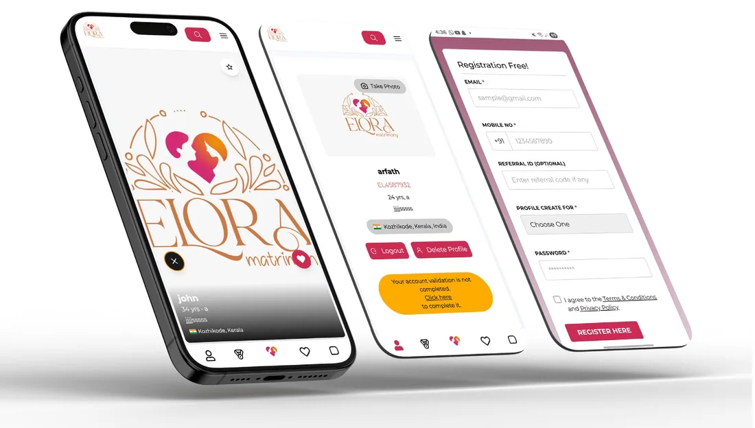 Elora Matrimony mobile app preview