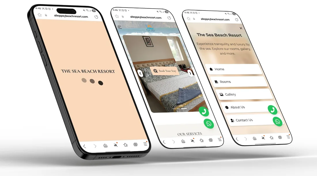 The Sea Beach Resort website preview